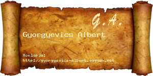 Gyorgyevics Albert névjegykártya